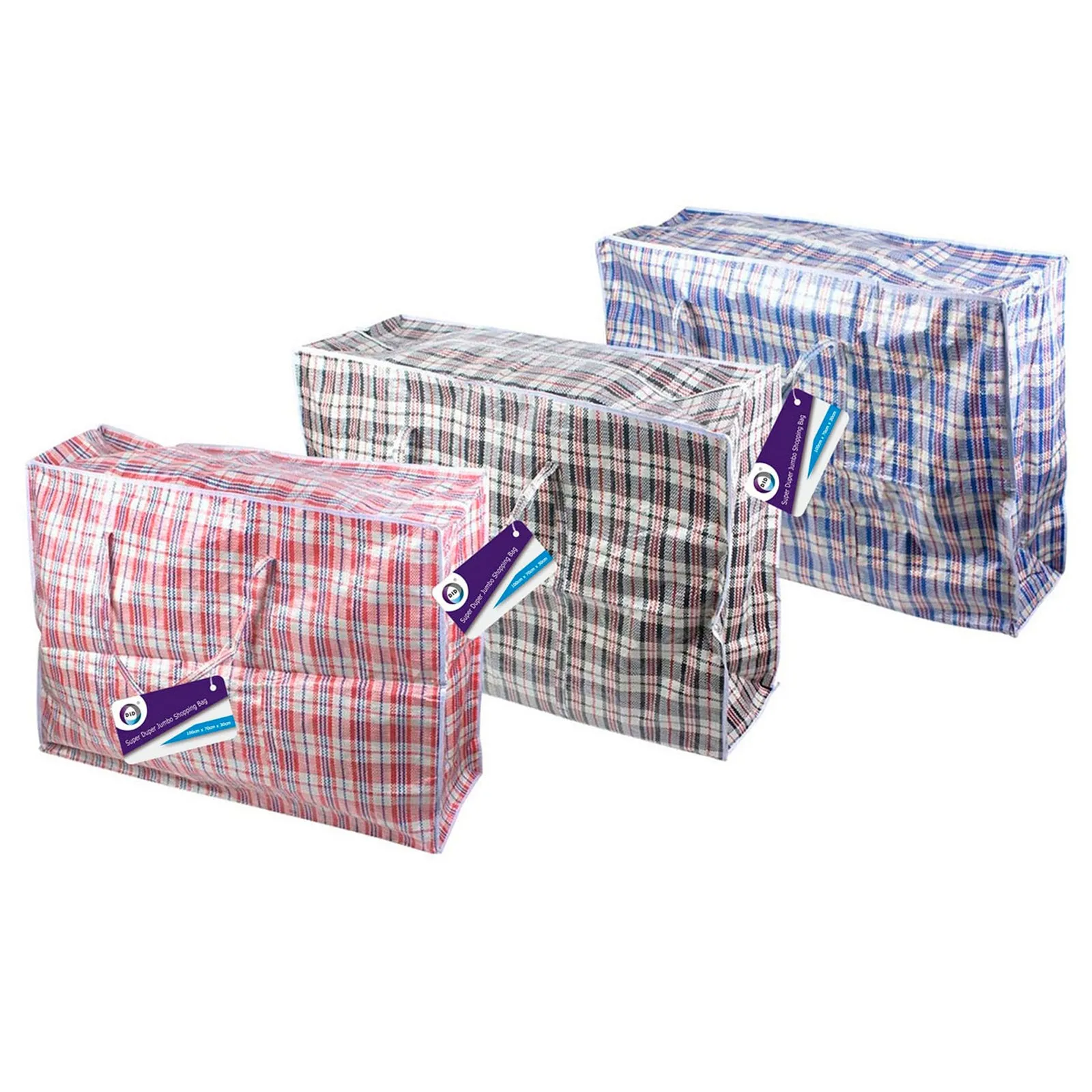 DID Reusable Jumbo Shopper Bags Assorted