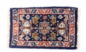 Dollhouse Miniature ~ Barry Dawson Carpet in Black & Greens 5" x 3" - Lee Lefkowitz Estate