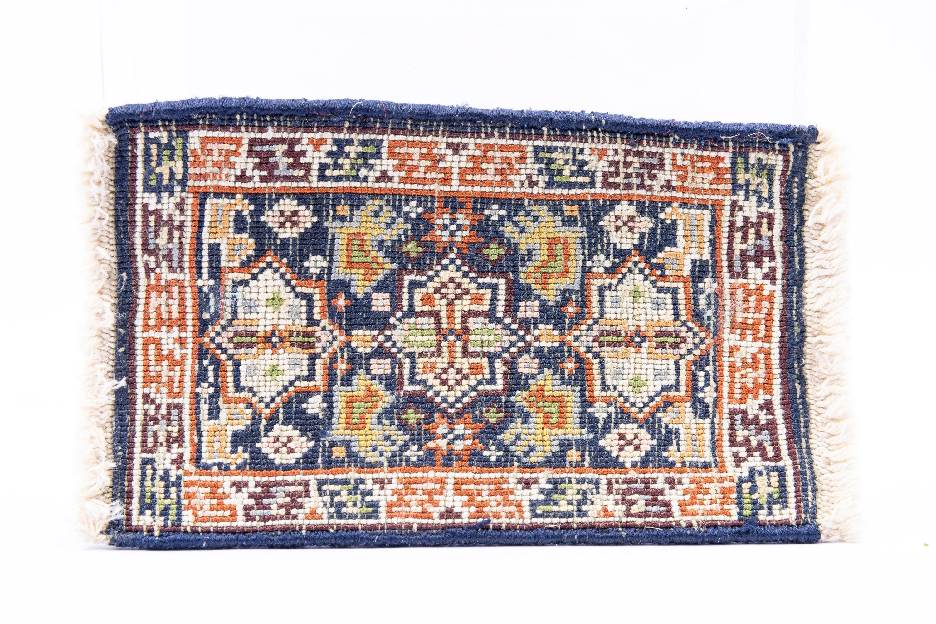 Dollhouse Miniature ~ Barry Dawson Carpet in Black & Greens 5" x 3" - Lee Lefkowitz Estate
