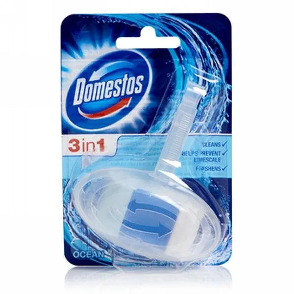DOMESTOS 3 IN 1 HANGER OCEAN TOILET FRESHENER 40GM