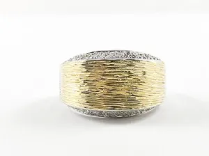 Elegant Casual 2 Tone Gold Brushed Brass Ring