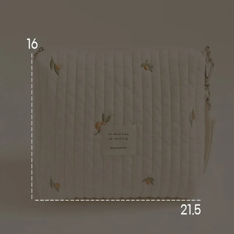 Embroidery Cotton Baby Diaper Bag Organizer Pouch Travel Mommy Bag