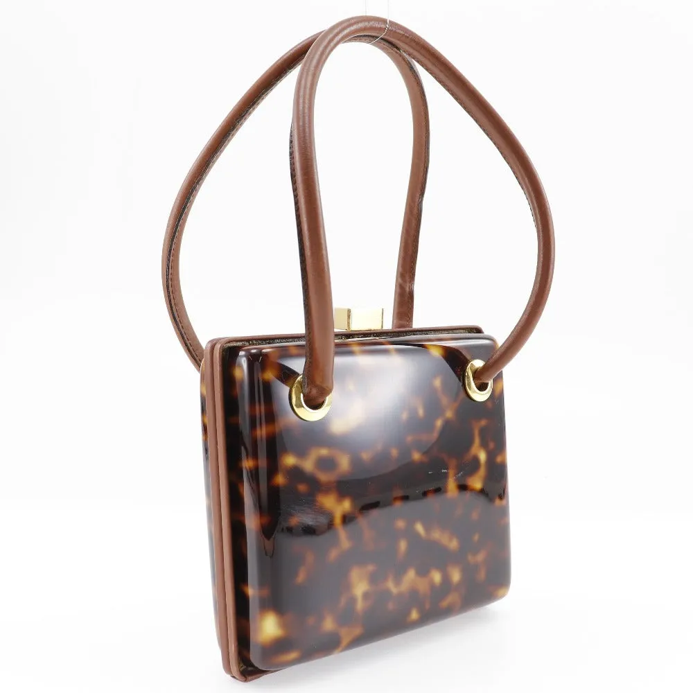 FENDI Handbag Plastic, Leather Brown Party bag FF Women Used