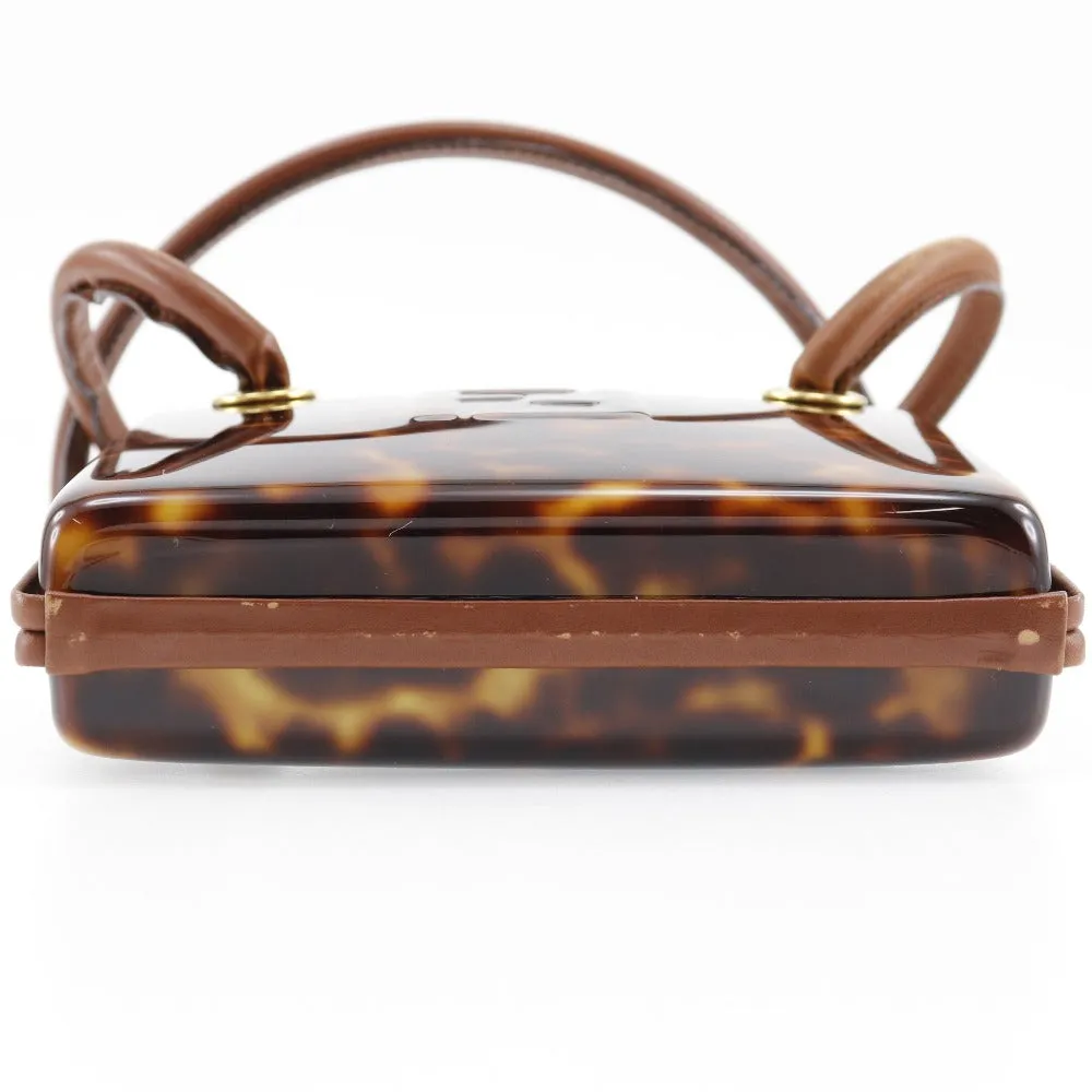 FENDI Handbag Plastic, Leather Brown Party bag FF Women Used
