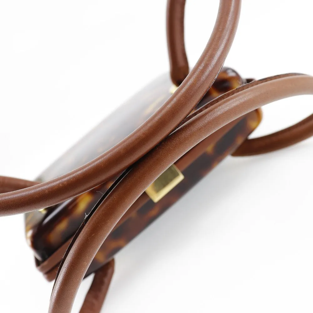 FENDI Handbag Plastic, Leather Brown Party bag FF Women Used