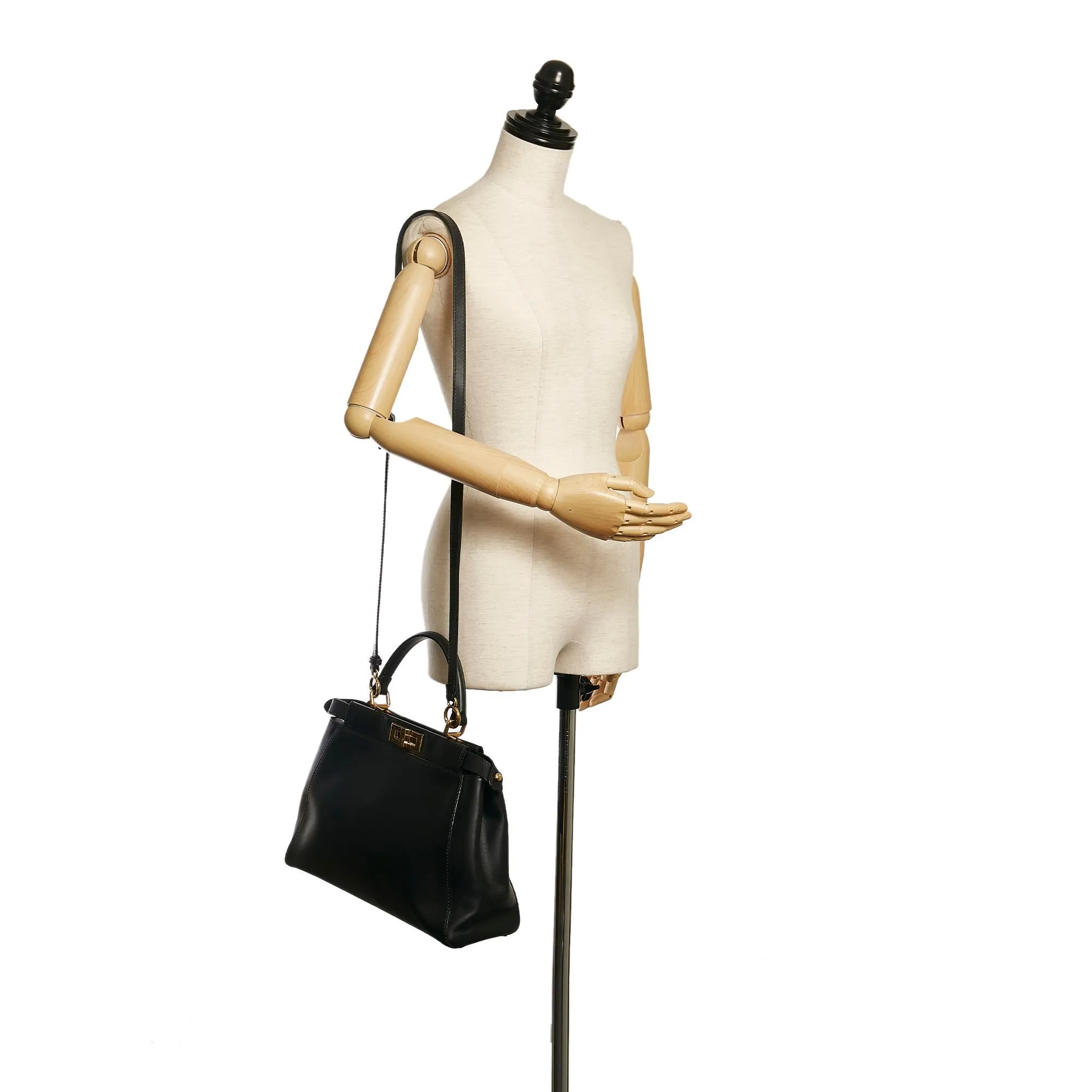 Fendi Medium Peekaboo Leather Satchel (SHG-34345)