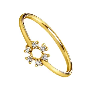 FJ0079 925 Sterling Silver Flower Zircon Ring