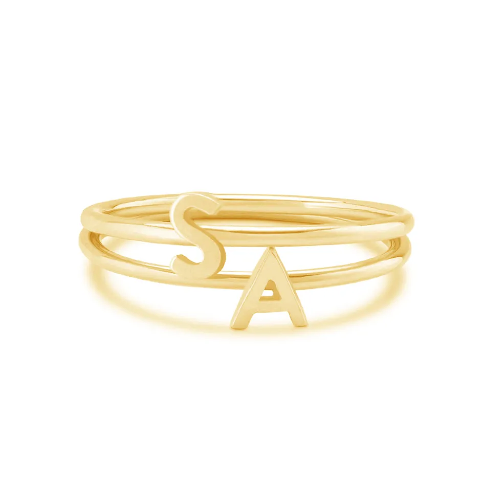 FJ0243 925 Sterling Silver Letter A Ring