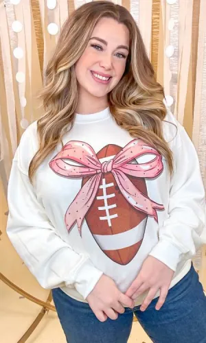 Football Pink Bow Sweatshirt