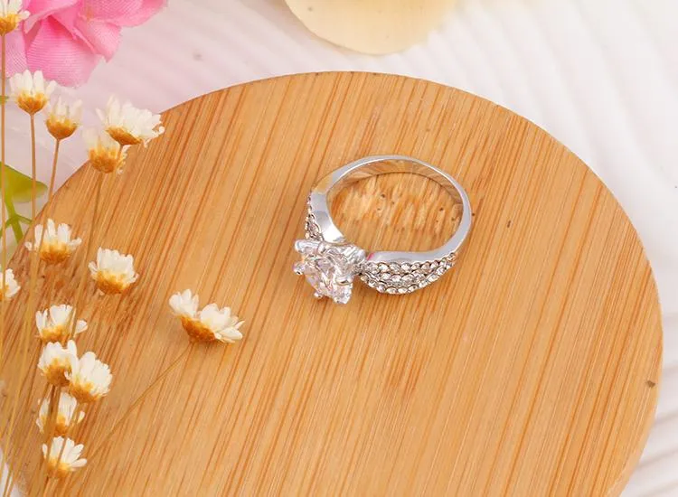 Genuine Crystal Round Cut Ring