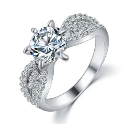 Genuine Crystal Round Cut Ring