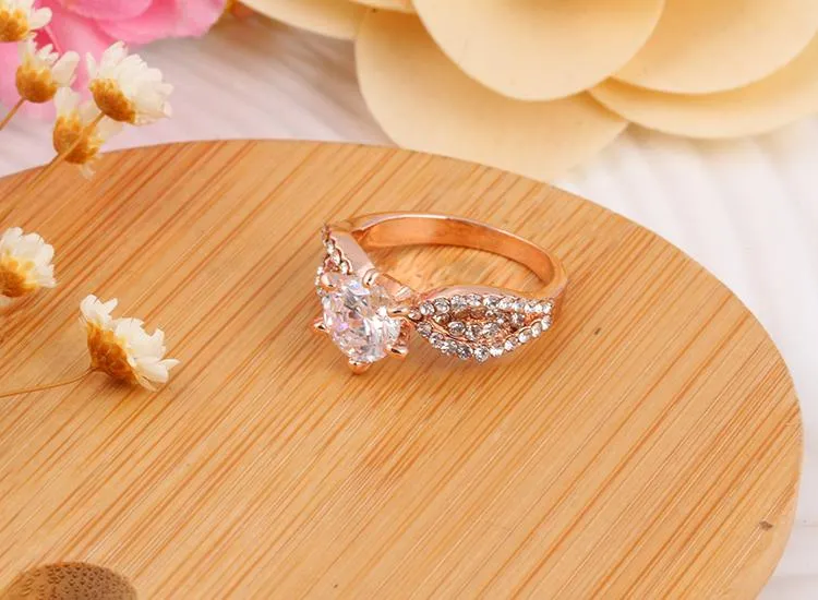 Genuine Crystal Round Cut Ring