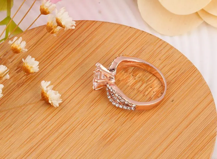 Genuine Crystal Round Cut Ring