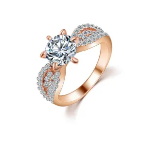 Genuine Crystal Round Cut Ring