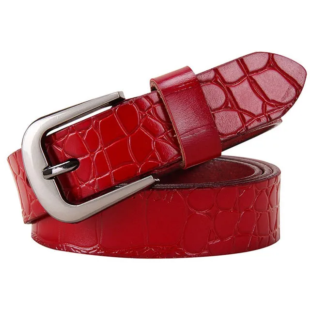 Genuine leather Belts for Women Fashion Pin buckle thin belt