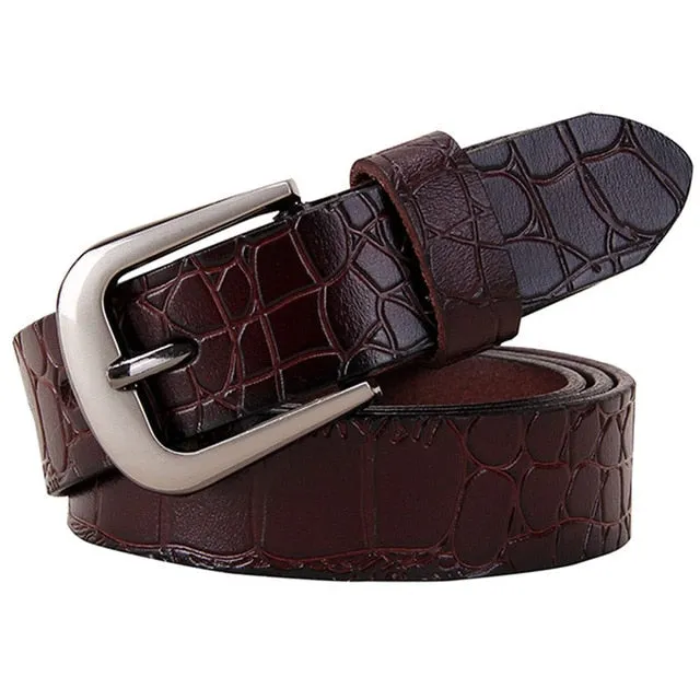 Genuine leather Belts for Women Fashion Pin buckle thin belt