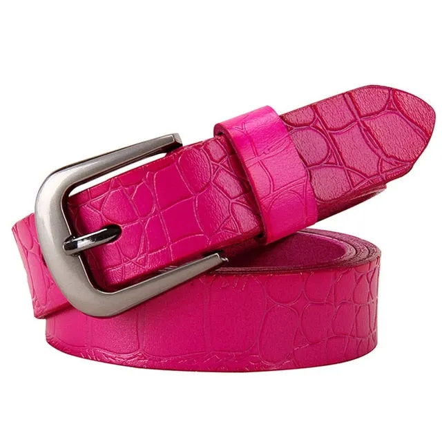 Genuine leather Belts for Women Fashion Pin buckle thin belt