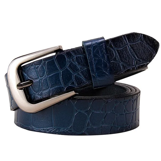Genuine leather Belts for Women Fashion Pin buckle thin belt