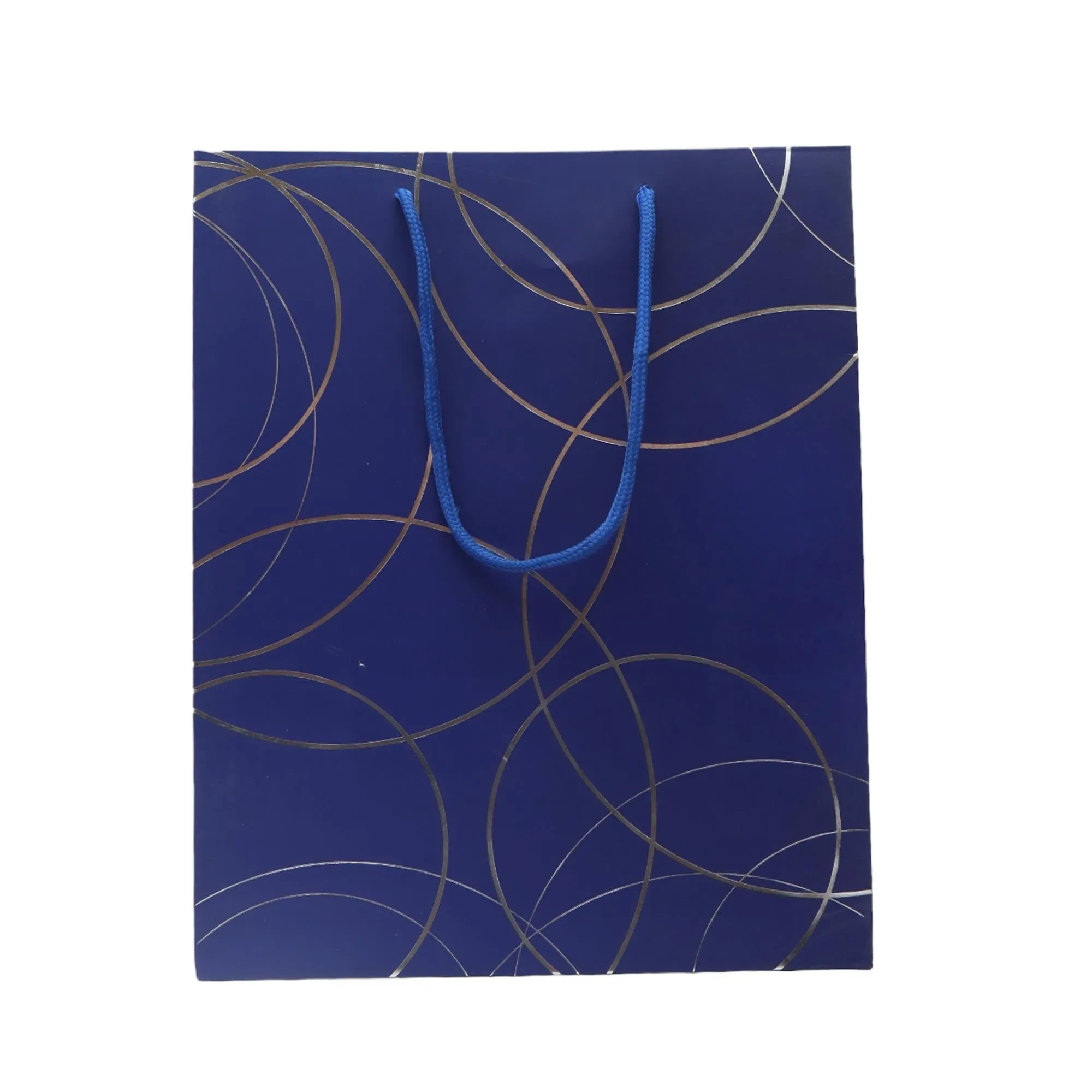 Gift Paper Bag Silver Cirlces 14x15cm Extra Small
