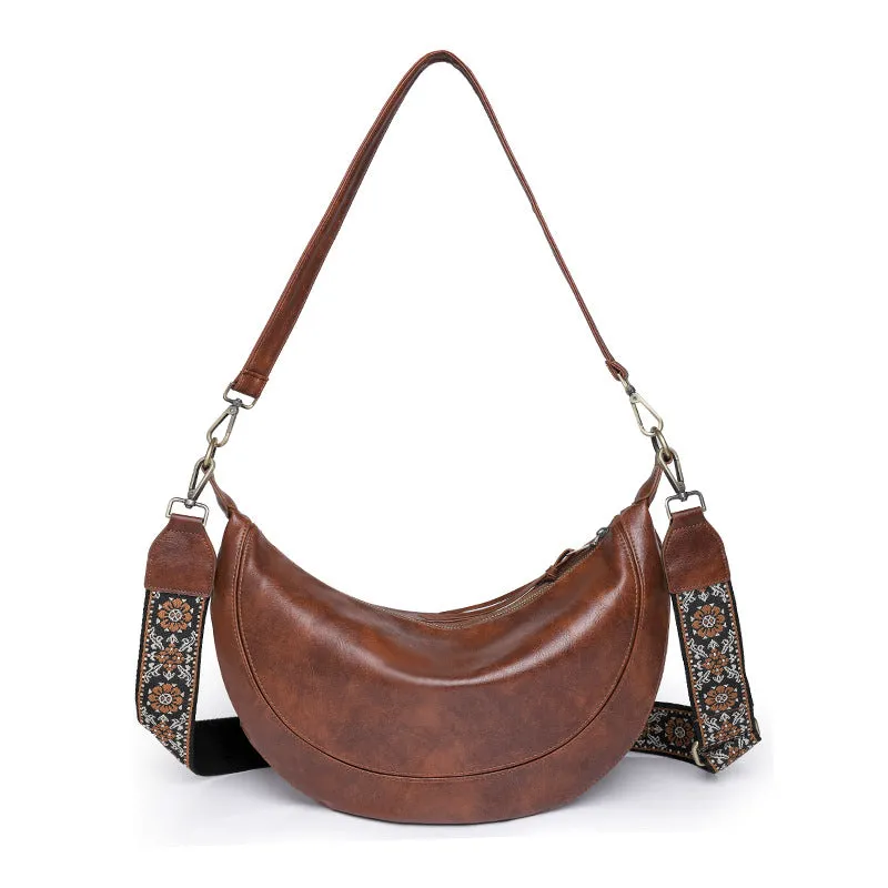 GIRL'S CRESCENT WOMEN'S BAG LIGHT ANCIENT LADIES BAG SHOULDER BAG