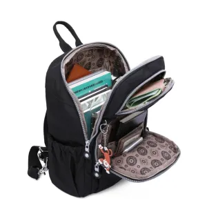 Girl's Shoulder Backpack with Small USB Charge and Monkey Chain