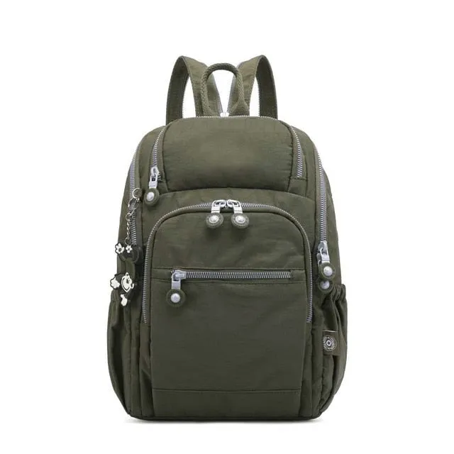 Girl's Shoulder Backpack with Small USB Charge and Monkey Chain