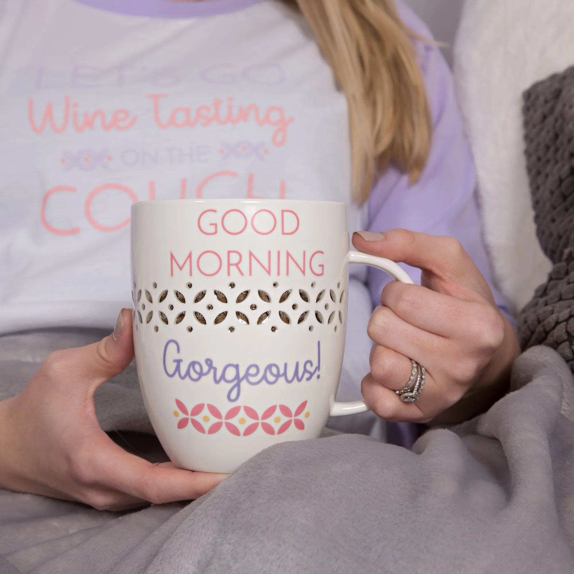 Gorgeous 24 oz Pierced Porcelain Cup