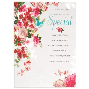 Gorgeous & Elegant Botanicals Special Wish Birthday Card