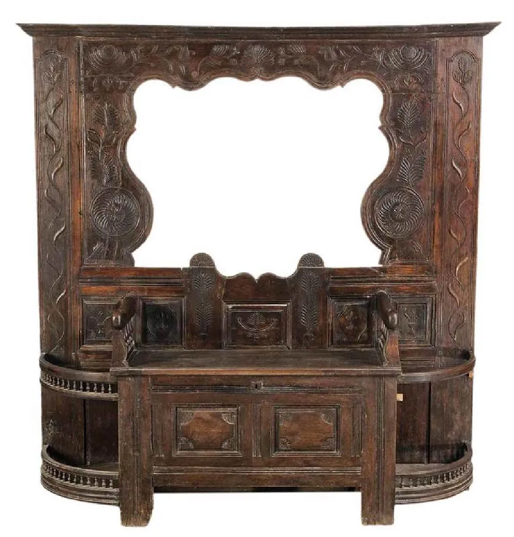 Gorgeous Antique  Provincial Carved Oak Hall Stand, 18th Century ( 1700s )!!!