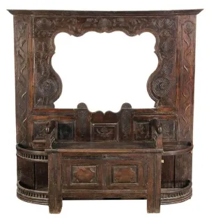 Gorgeous Antique  Provincial Carved Oak Hall Stand, 18th Century ( 1700s )!!!