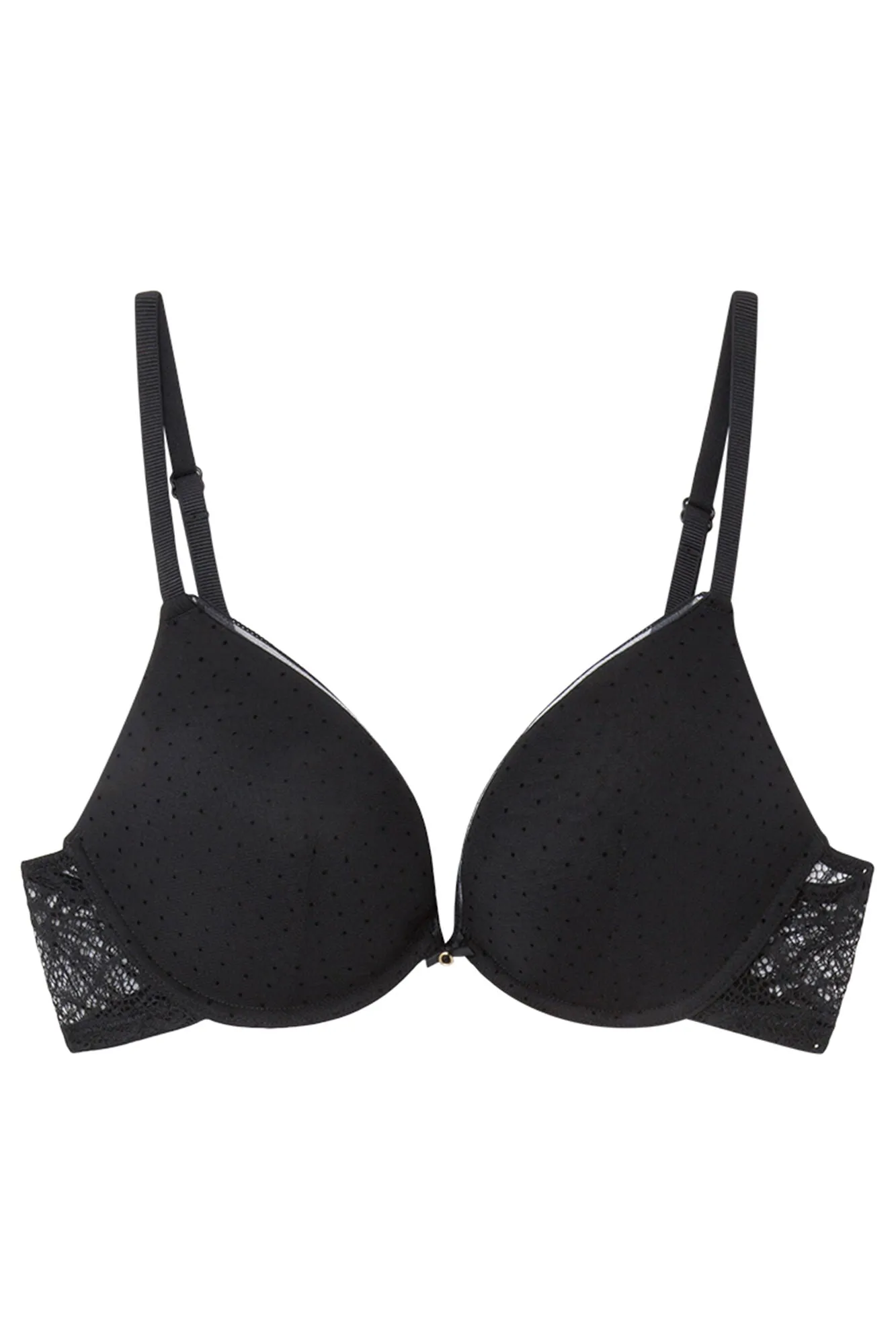 GORGEOUS Black lace tulle push-up bra