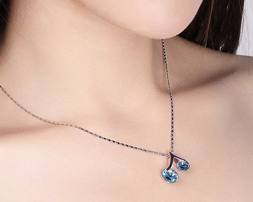 Gorgeous Cherry Crystal Necklace - Purple