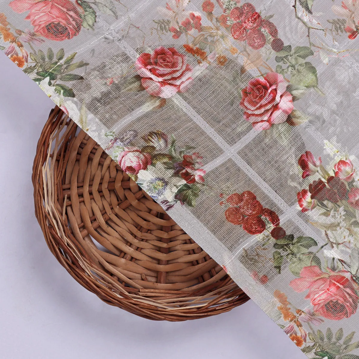 Gorgeous Floral Linen Fabric Material