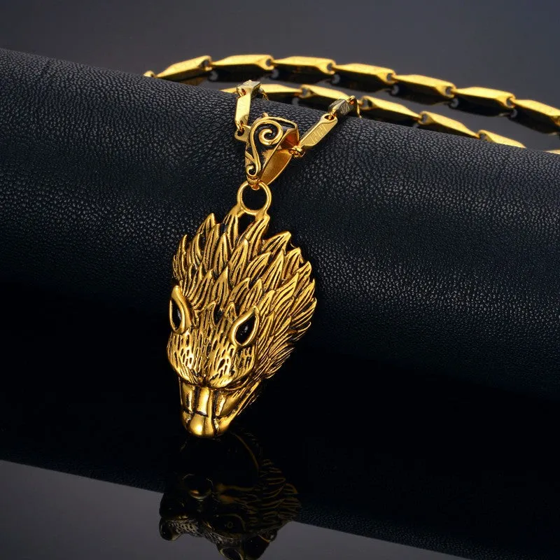 Gorgeous Gold Wolf Necklace
