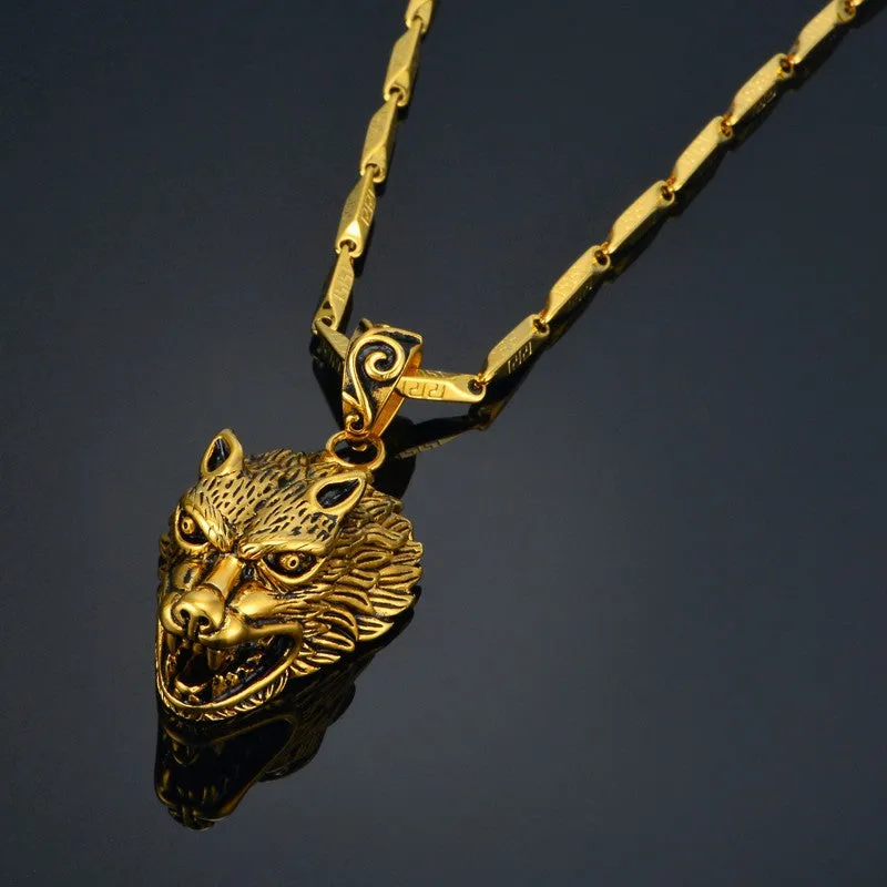 Gorgeous Gold Wolf Necklace