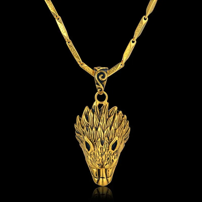 Gorgeous Gold Wolf Necklace
