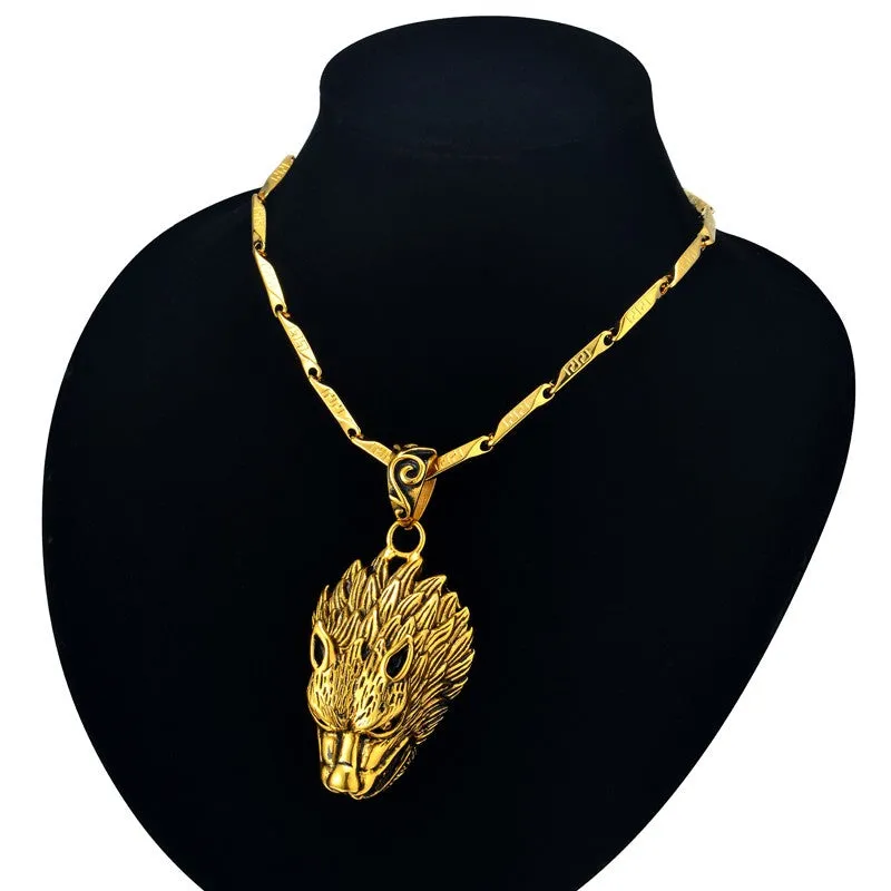 Gorgeous Gold Wolf Necklace