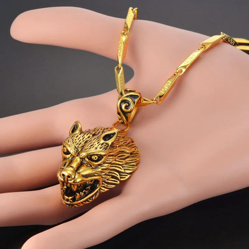 Gorgeous Gold Wolf Necklace
