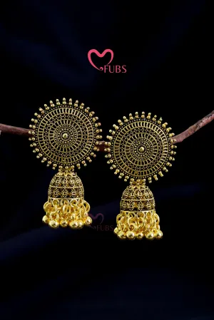 Gorgeous Golden Sunflower Jhumkas