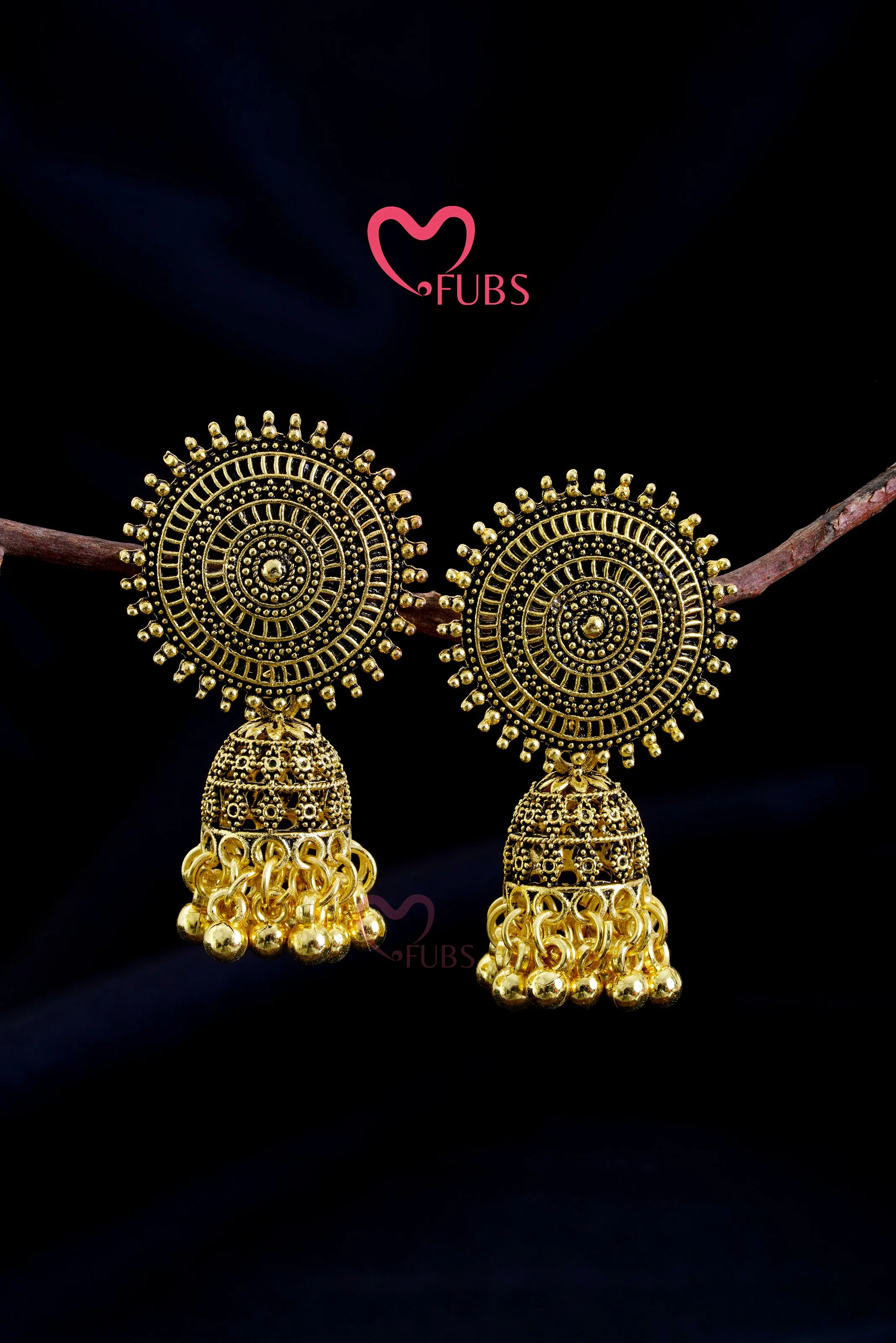 Gorgeous Golden Sunflower Jhumkas