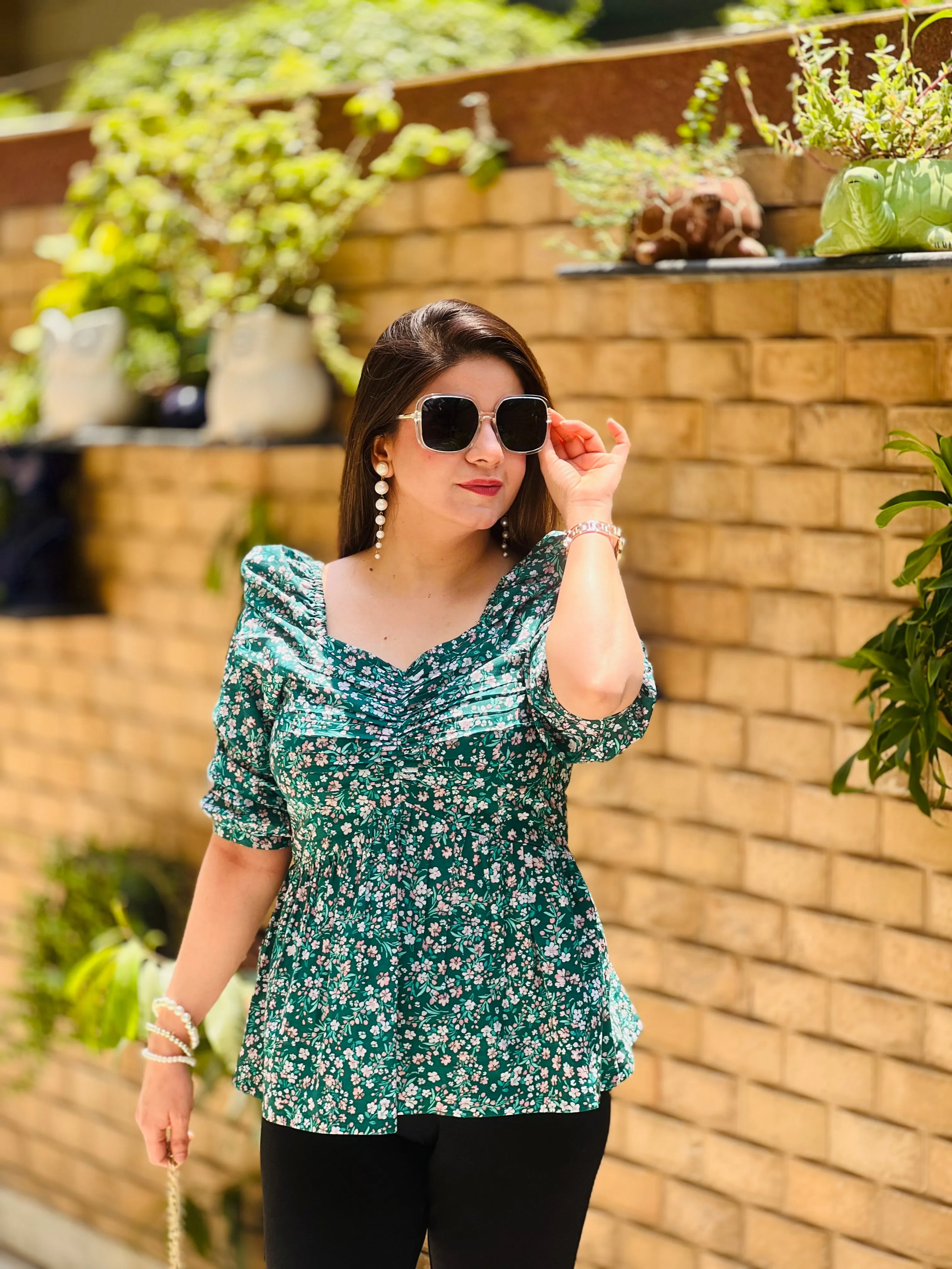 Gorgeous Green Peplum Top
