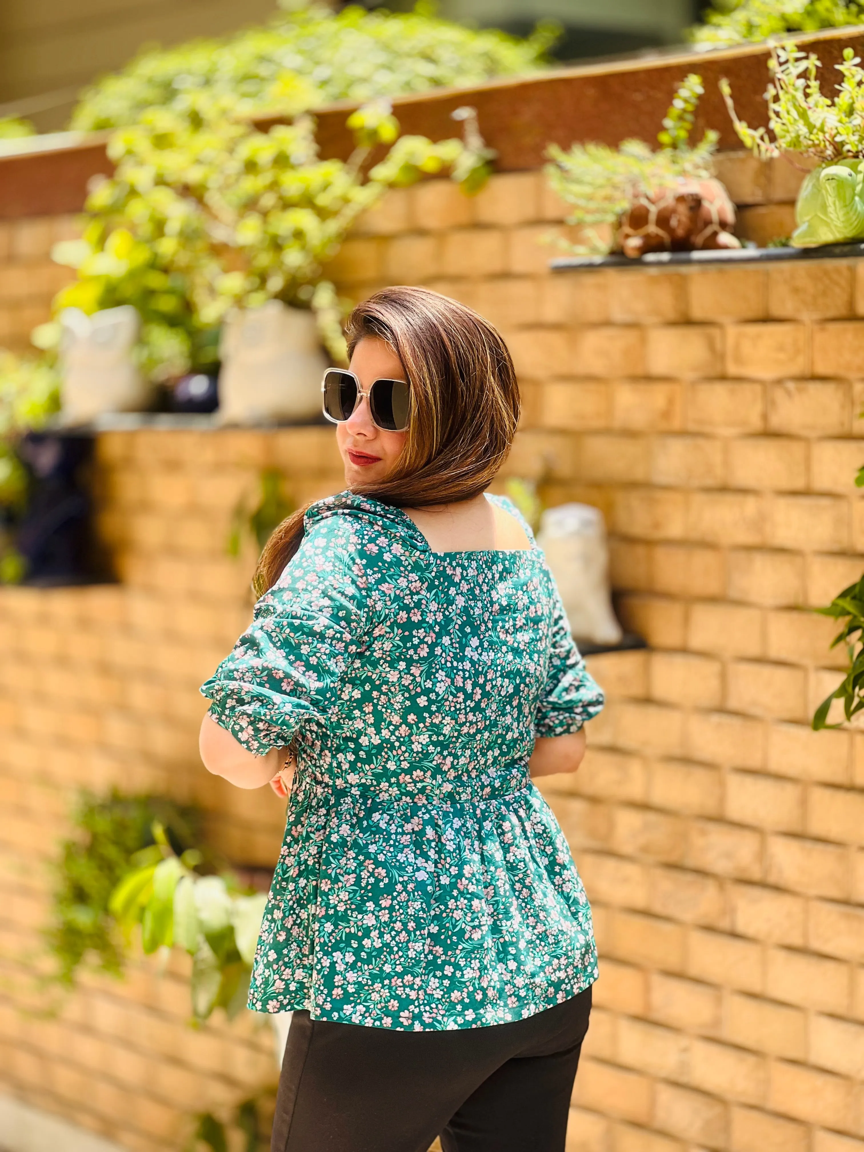 Gorgeous Green Peplum Top