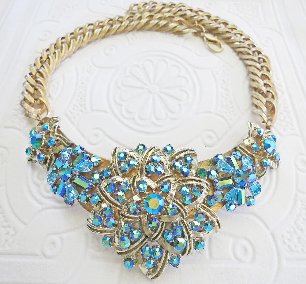 Gorgeous Teal Rhinestone Earrings