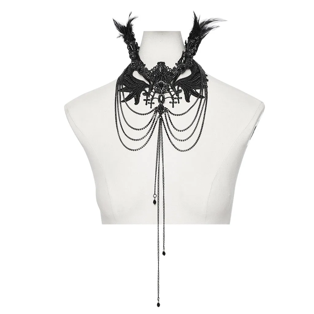 Gothic Black Wing Gorgeous Necklace