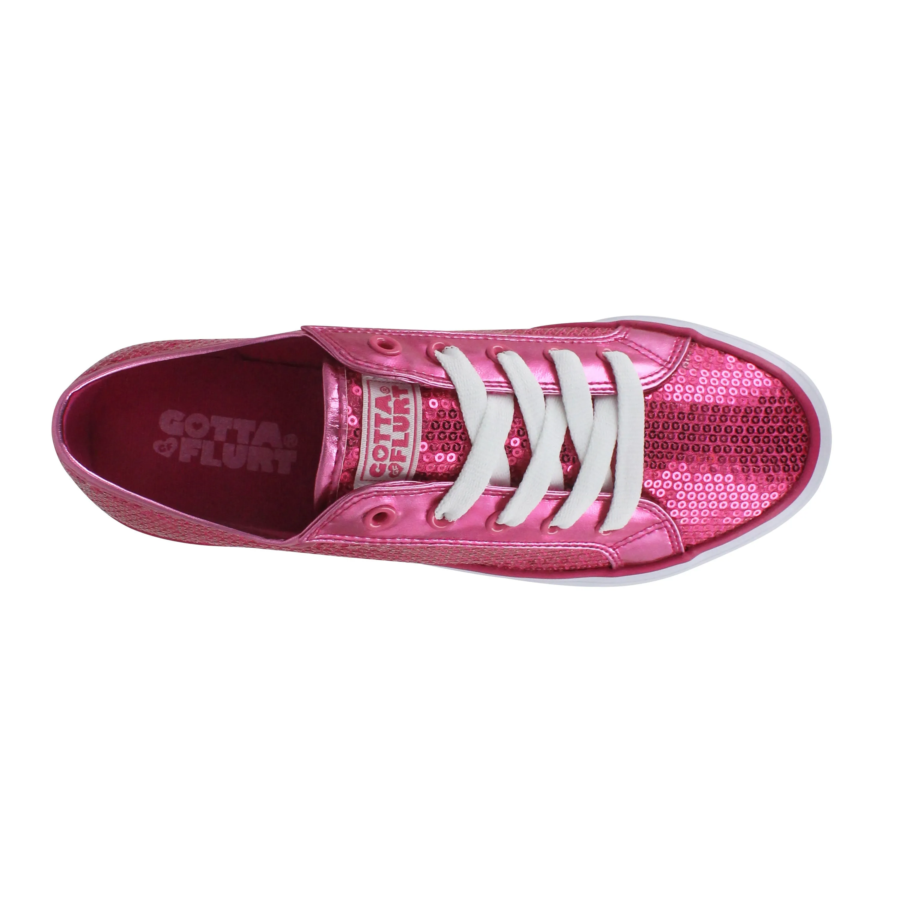 Gotta Flurt Women's Disco II Hot Pink Sequin Low Top Dance Sneaker