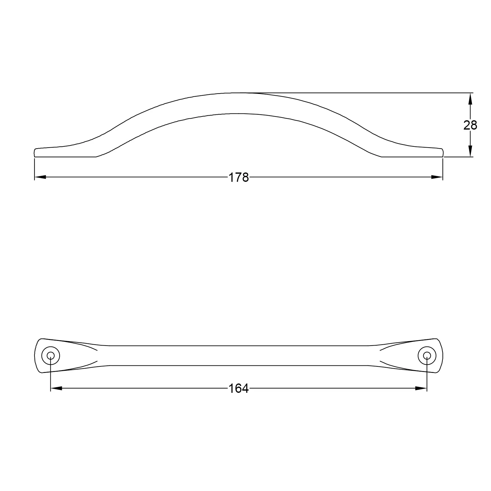 Hammered Slim Bow Handle