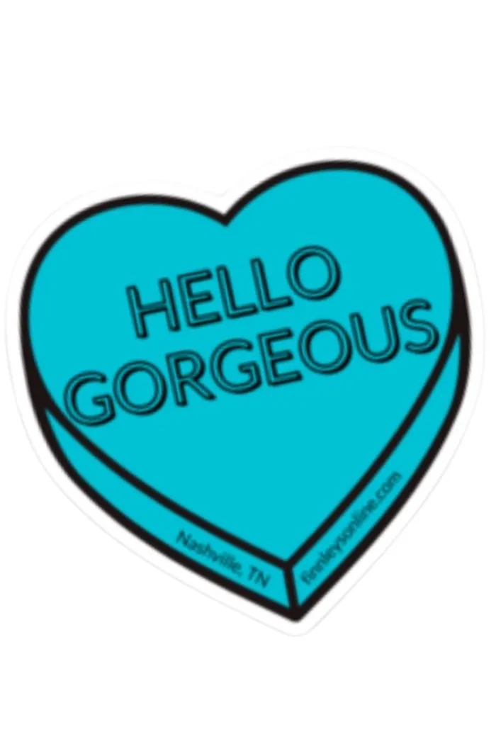 Hello Gorgeous Candy Heart Sticker