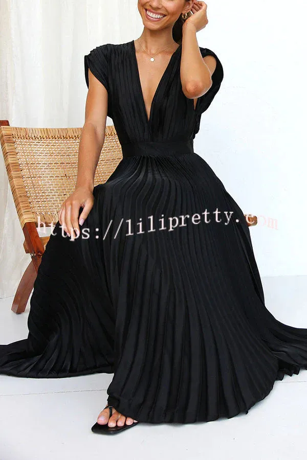 Hello Gorgeous Satin Pleated Midi Dress