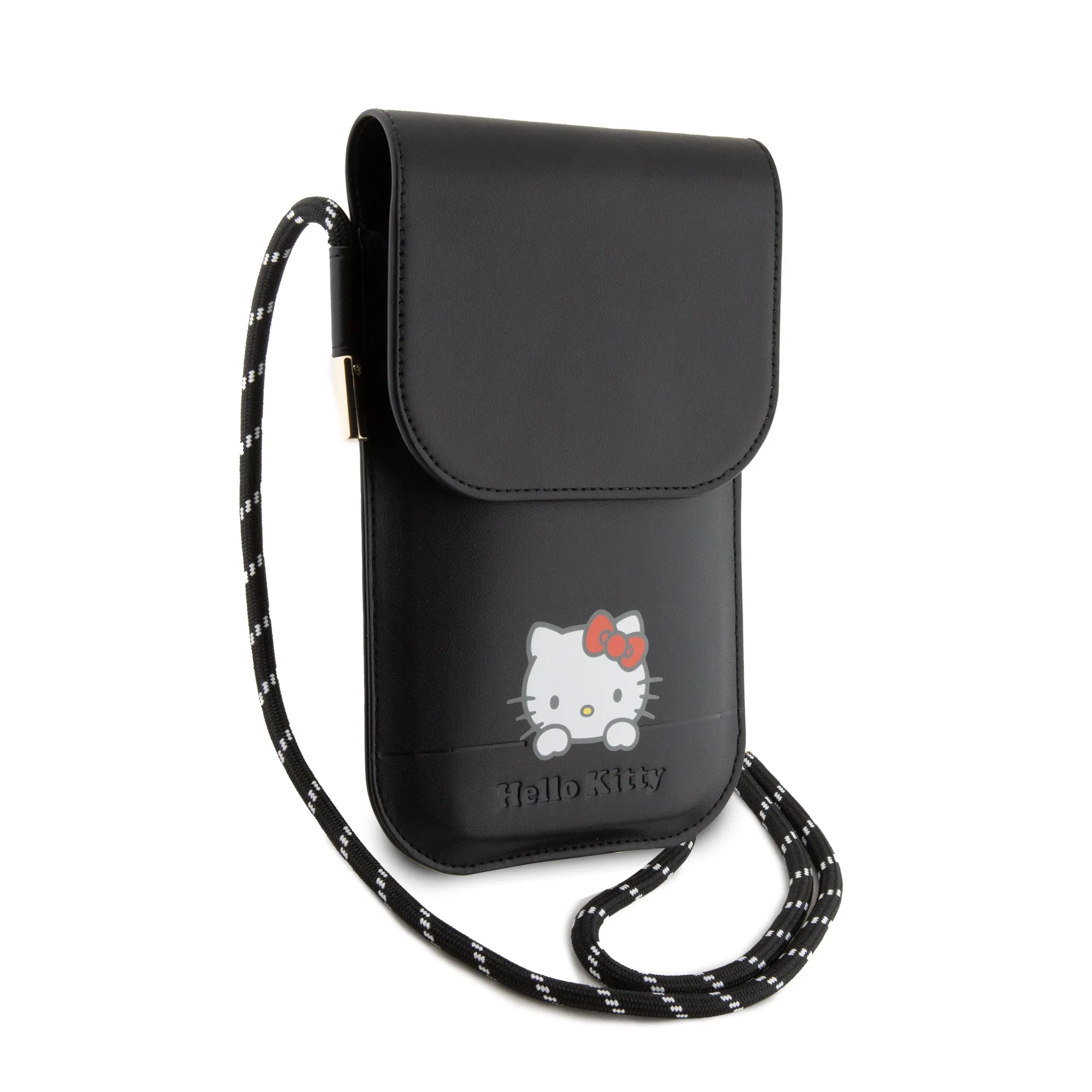 Hello Kitty - Universal cell phone shoulder bag Daydreaming Cord (HKOWBSKCDKK) - Black