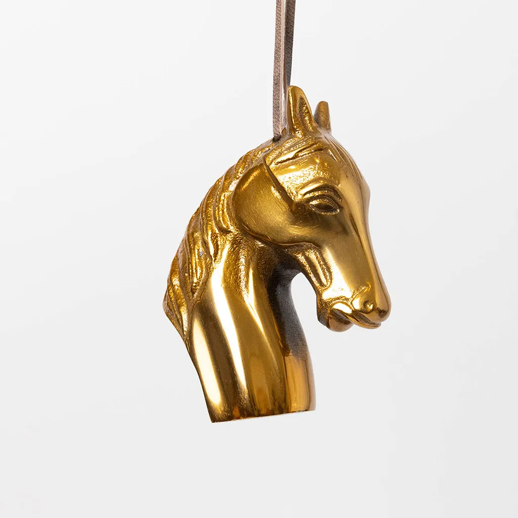 Horse Head Ornament - Antique Brass